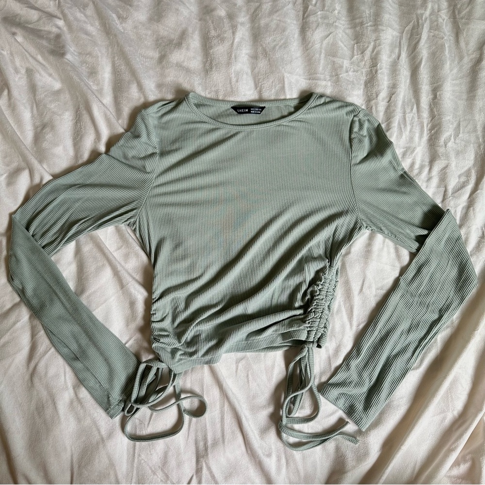 SHEIN Runched Long Sleeve Top